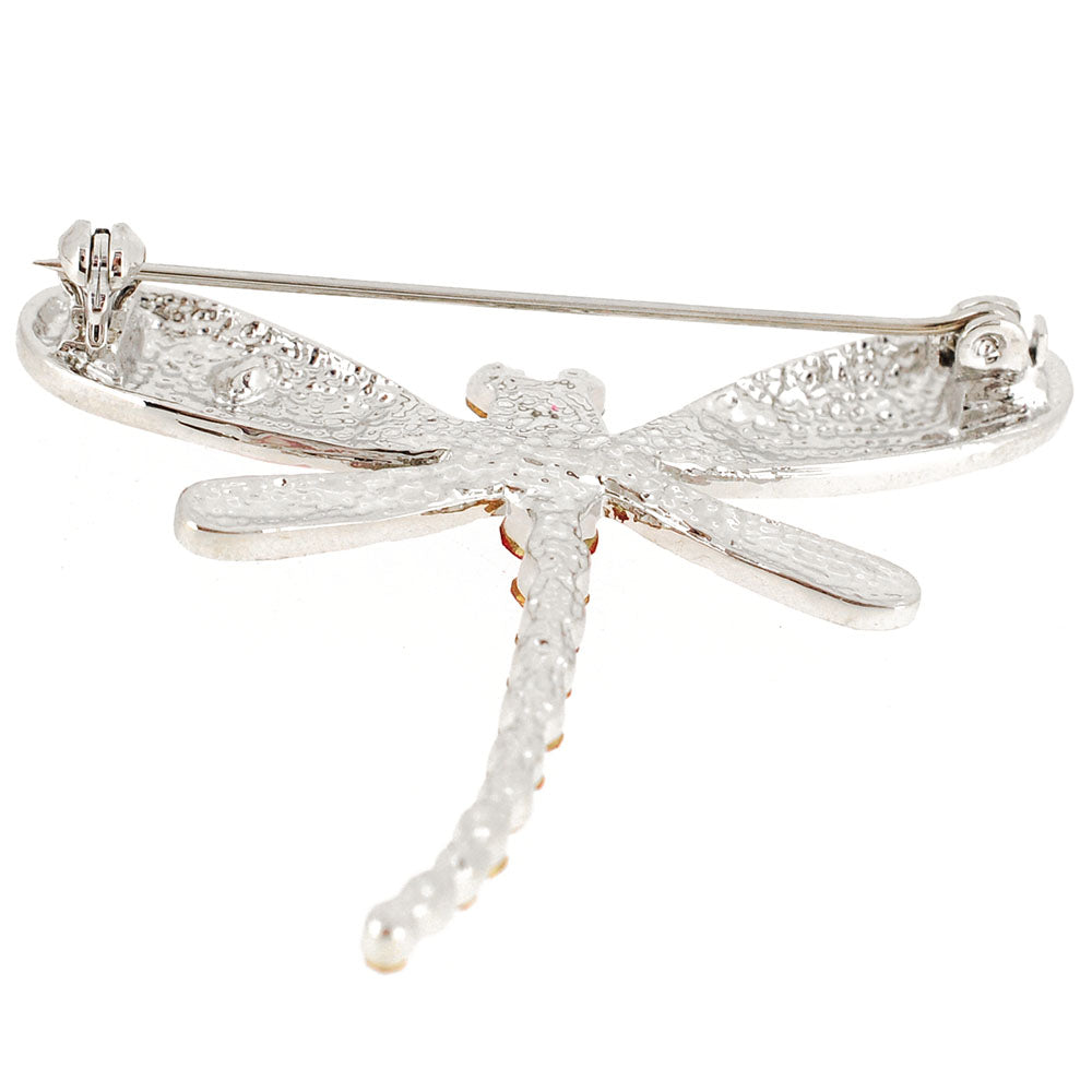 Pink Dragonfly Crystal Pin Brooch