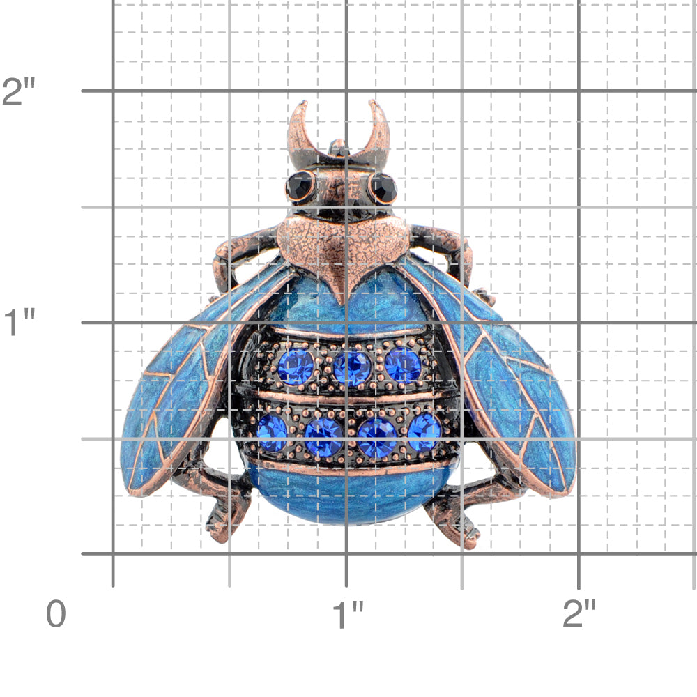 Vintage Blue Beatle Bug Pin Brooch