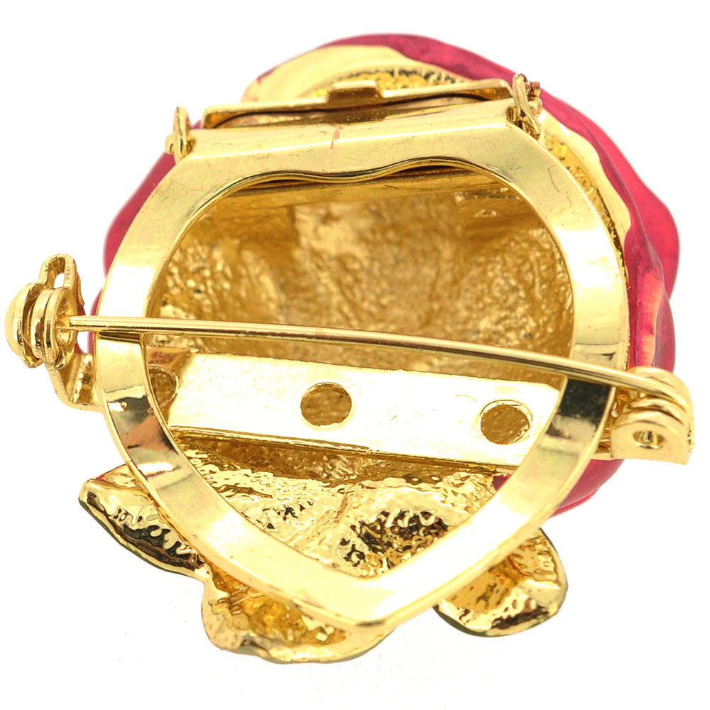 Red Rose Crystal Pin Brooch