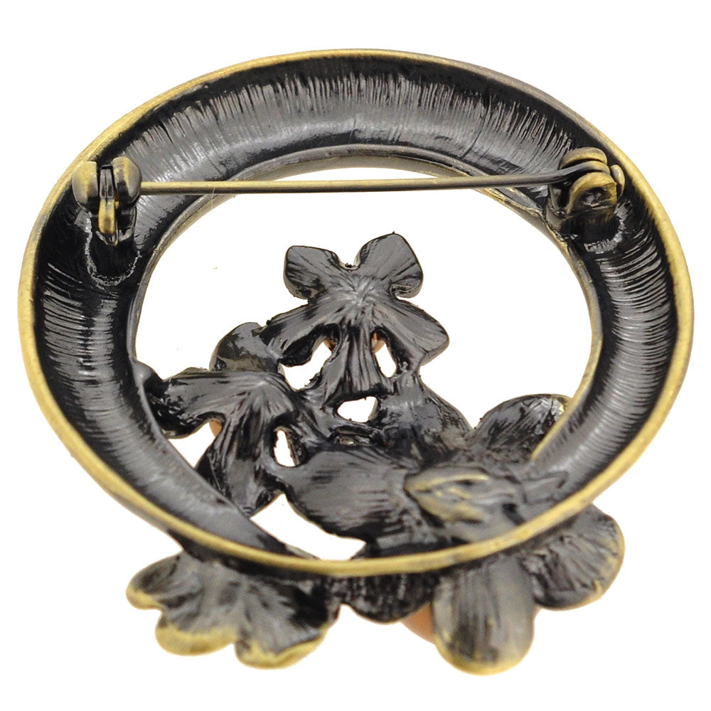 Vintage Style Pearl Brass Flower Wreath Pin Flower Pin Brooch