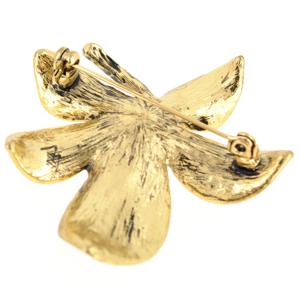 Vintage Style Golden Lucky Flower Pin Brooch