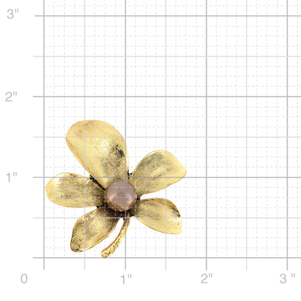 Vintage Style Golden Lucky Flower Pin Brooch