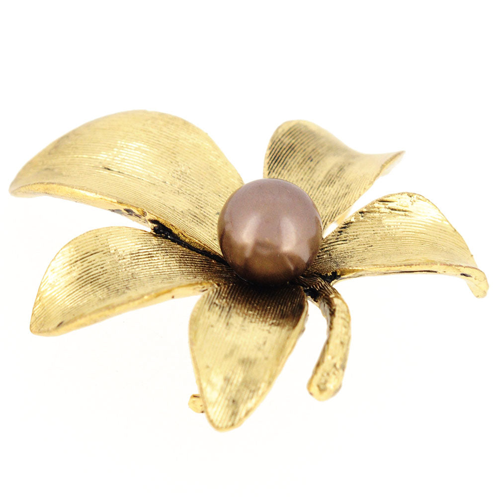 Vintage Style Golden Lucky Flower Pin Brooch