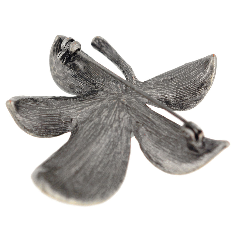 Black Vintage Style Lucky Flower Pin Brooch