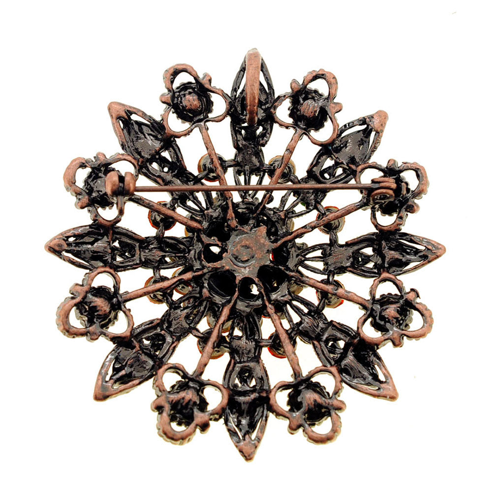 Mutlicolor Flower Wedding Crystal Pin Brooch and Pendant