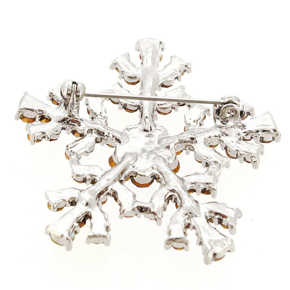 Multicolor Christmas Snowflake Crystal Pin Brooch