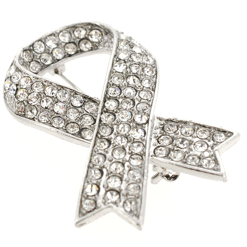 Ribbon Crystal Pin Brooch