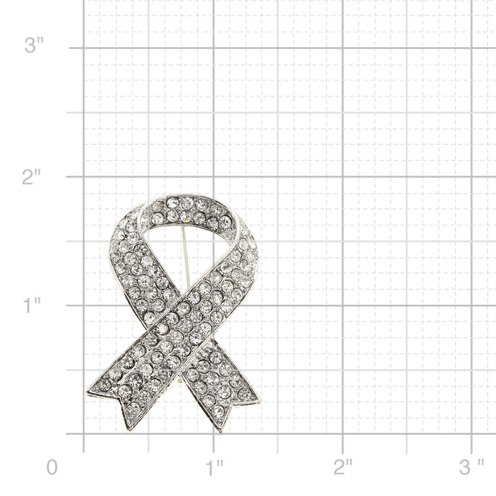 Ribbon Crystal Pin Brooch