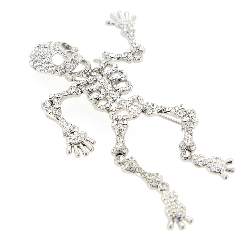 Crystal Skeleton Pin Brooch And Pendant