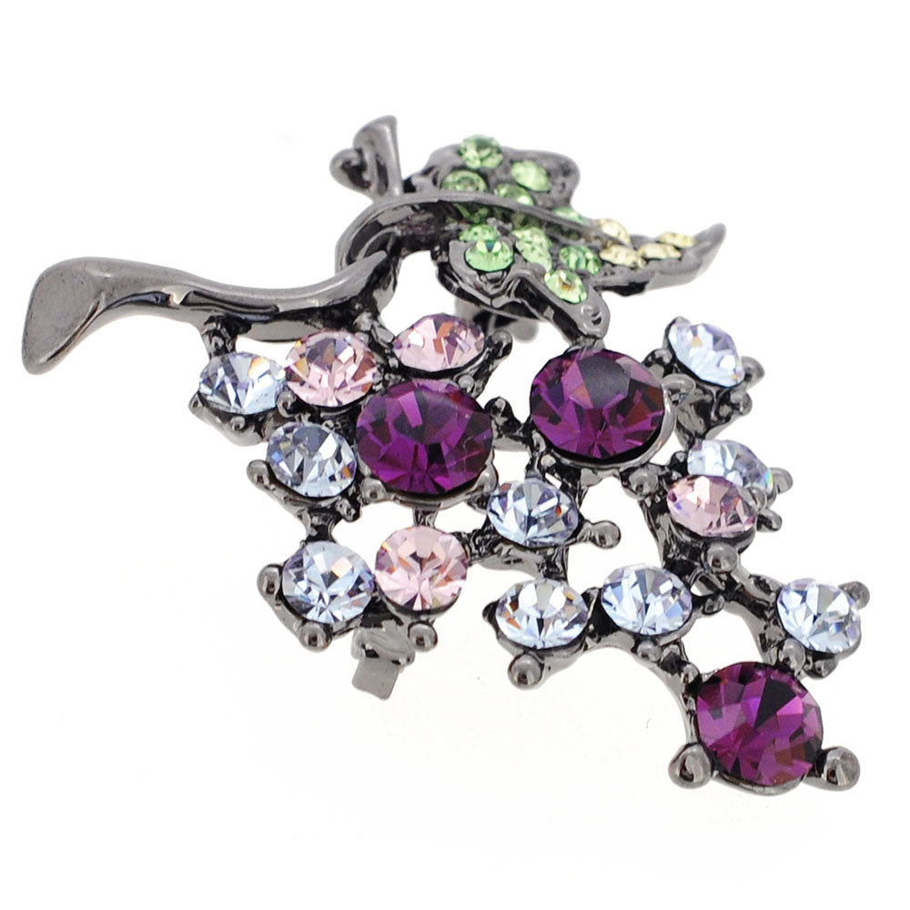 Amethyst Purple Grape Swarovski Crystal Pin Brooch
