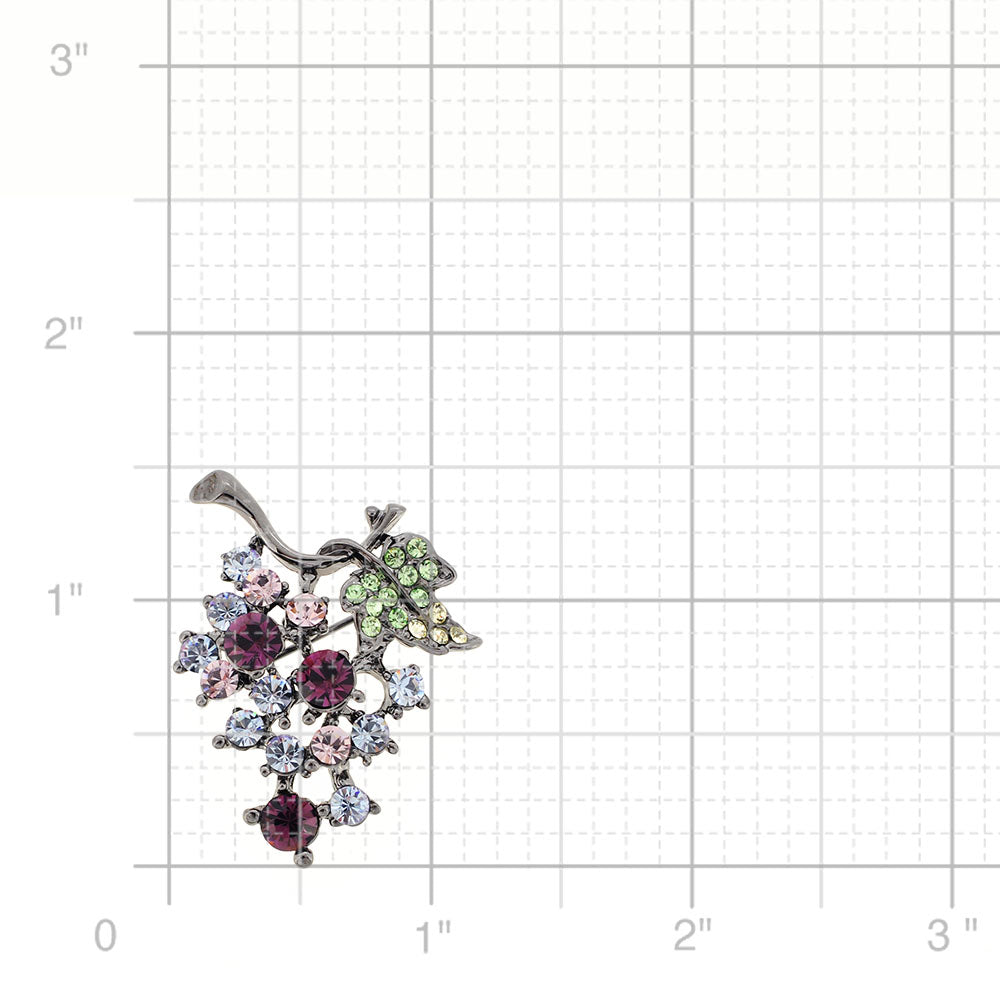 Amethyst Purple Grape Swarovski Crystal Pin Brooch