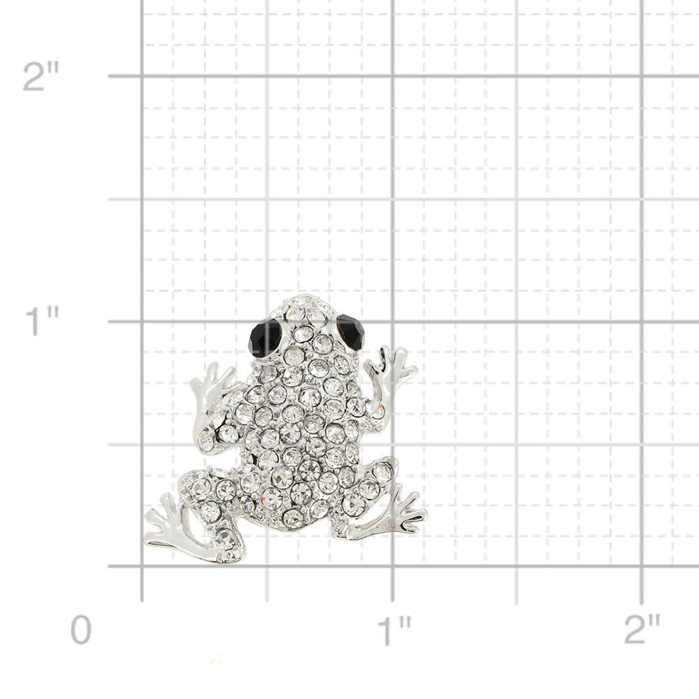 Silver Frog Pin Animal Pin Brooch