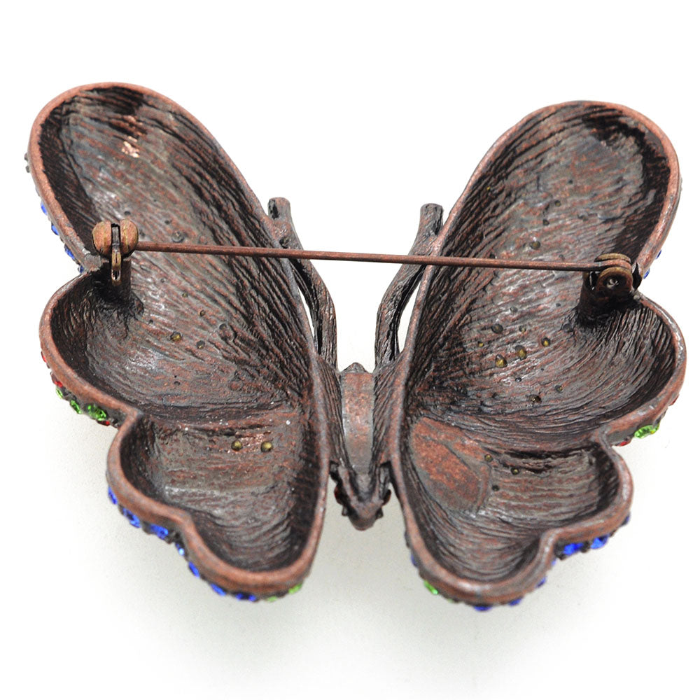 Multicolor Crystal Vintage Style Butterfly Pin Brooch