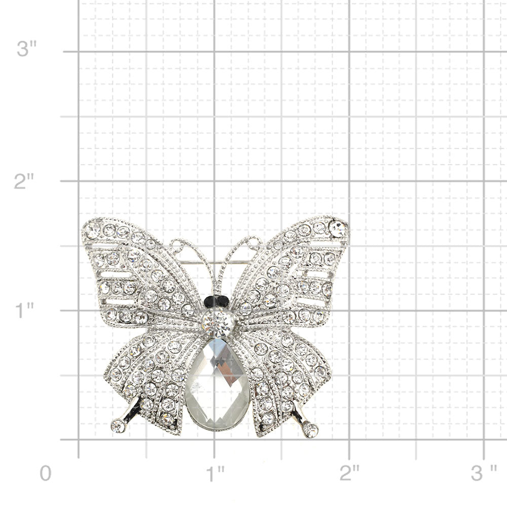 Crystal Butterfly Pin Brooch
