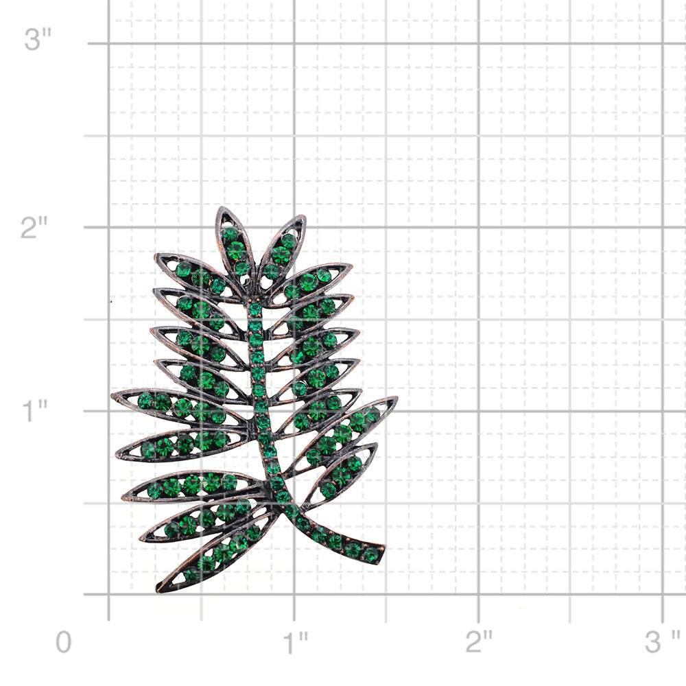 Emerald Green Elm Tree Leaves Pin Brooch