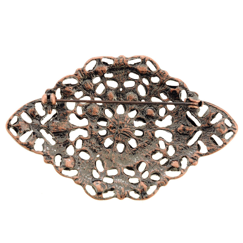 Blue Vintage Style Flower Sapphire Crystal Pin Brooch