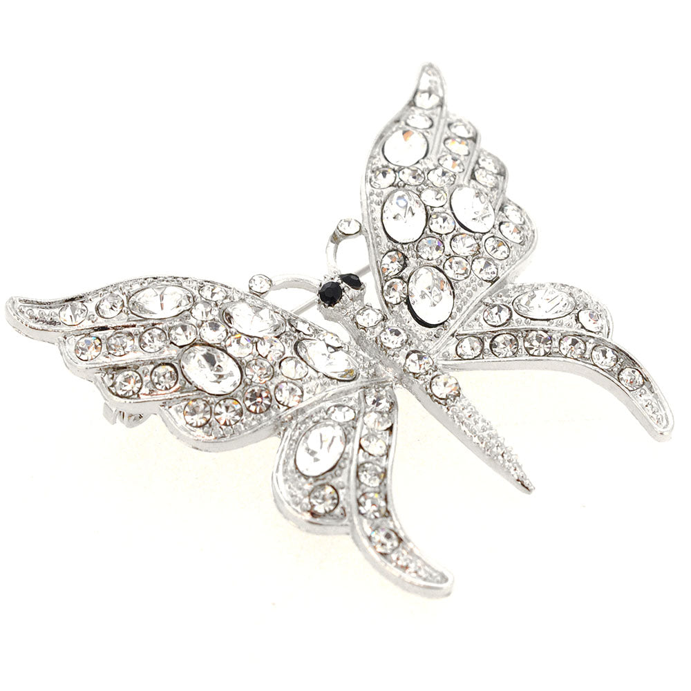 Crystal Butterfly Pin Brooch