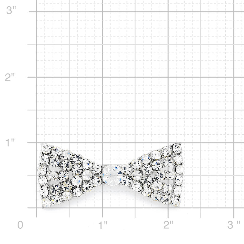 Crystal Bow Tie Pin Brooch