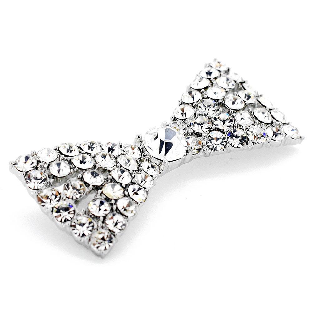 Crystal Bow Tie Pin Brooch