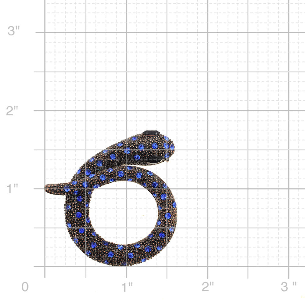 Capri Blue Snake Crystal Pin Brooch