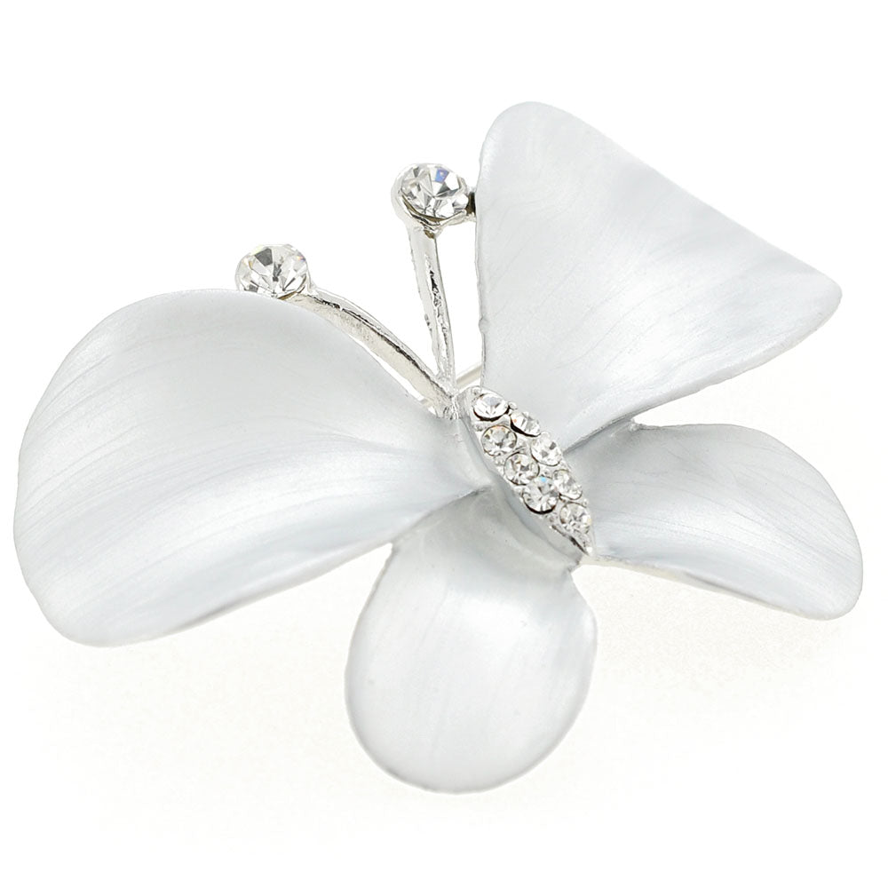 White Butterfly Pin Brooch