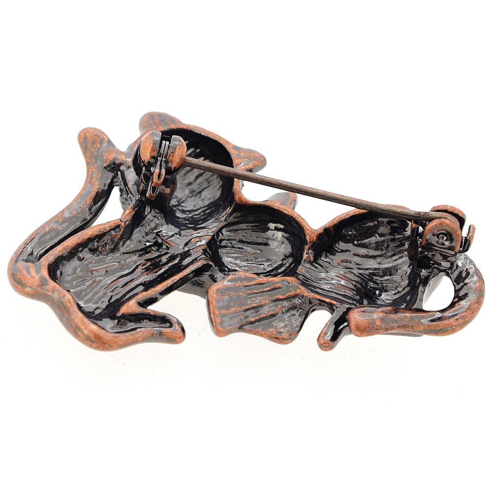 Two Cats Kitty Pin Brooch