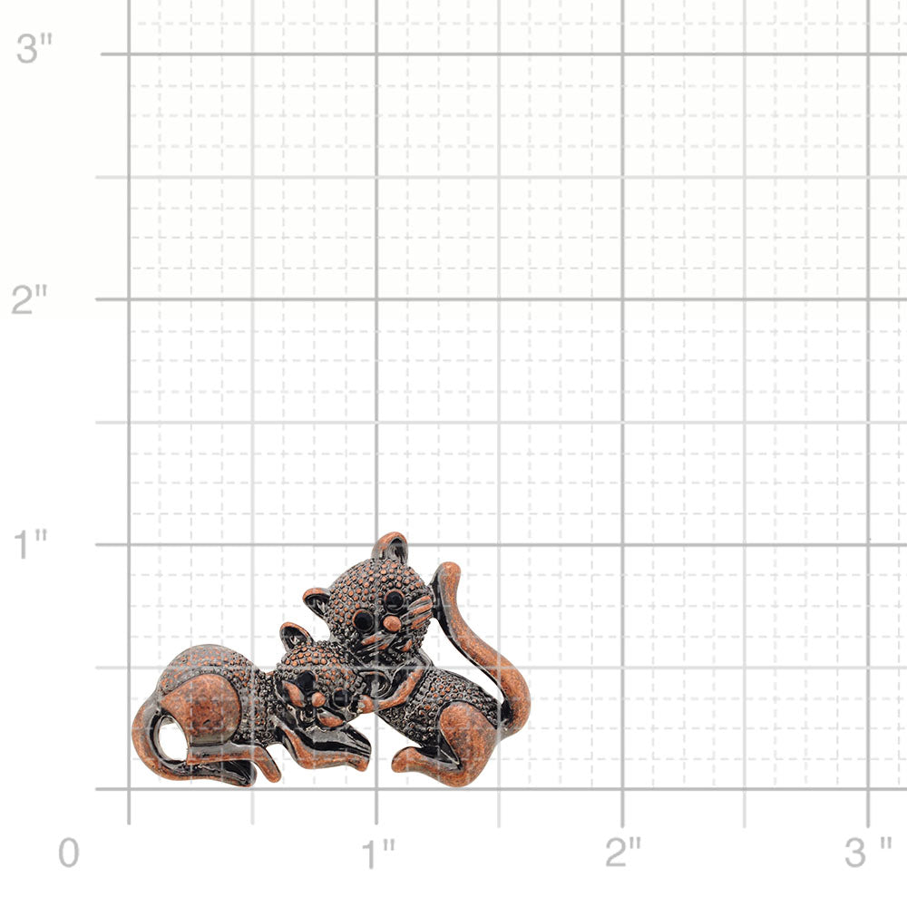Two Cats Kitty Pin Brooch