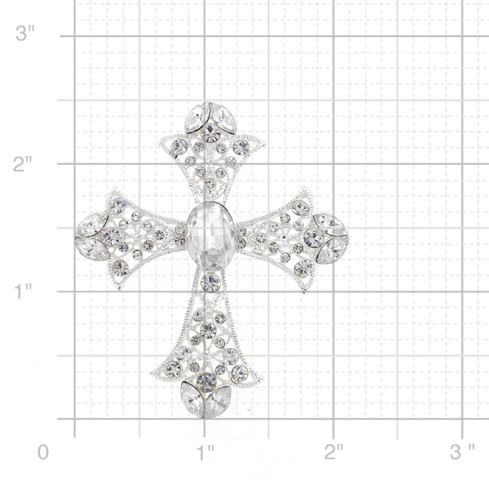 Crystal Cross Wedding Pin And Pendant