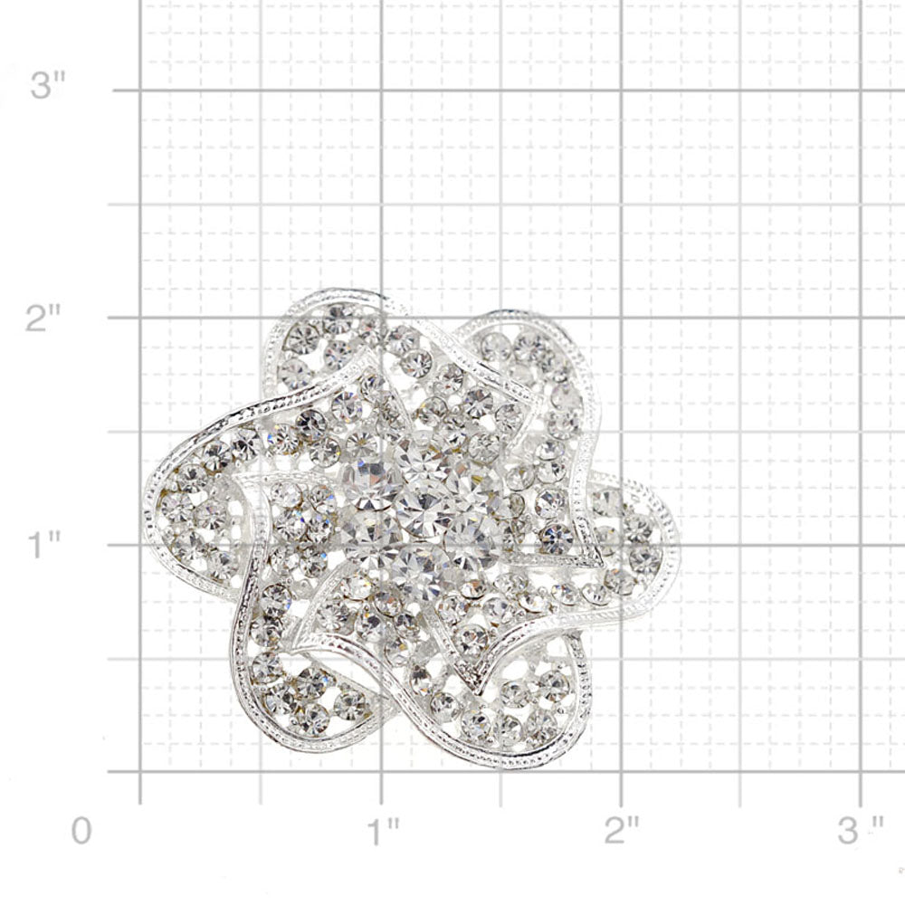 Crystal Flower Wedding Pin