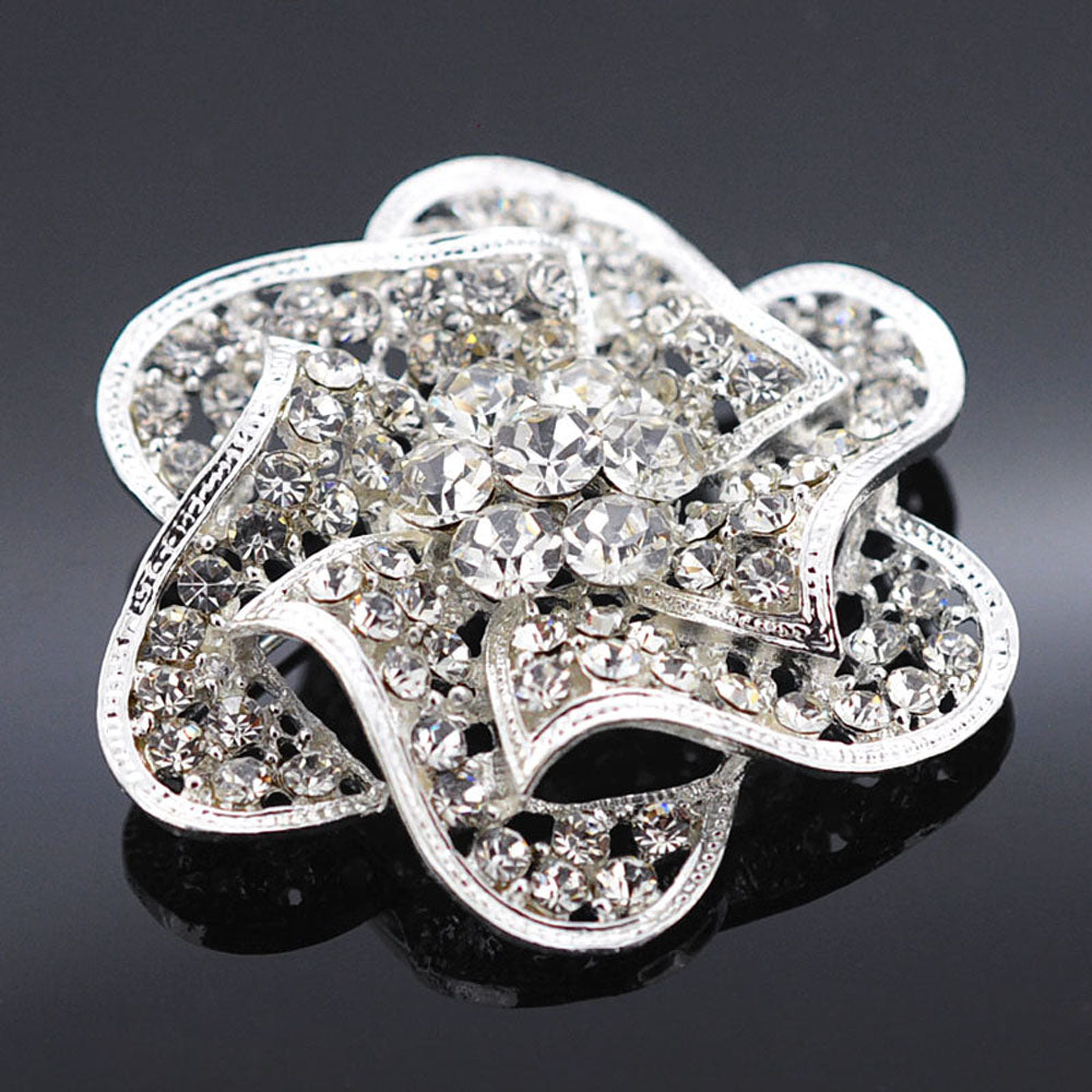 Crystal Flower Wedding Pin