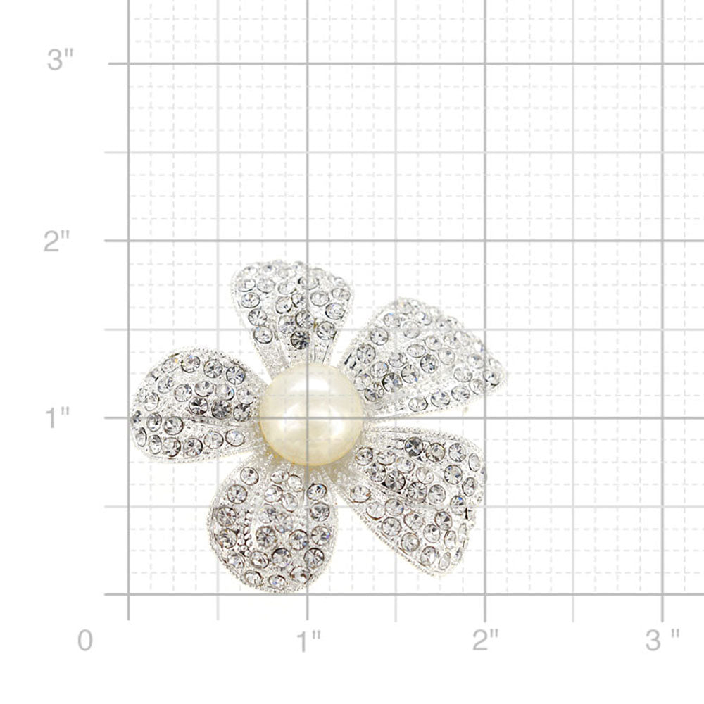 Crystal Flower Wedding Pin Brooch