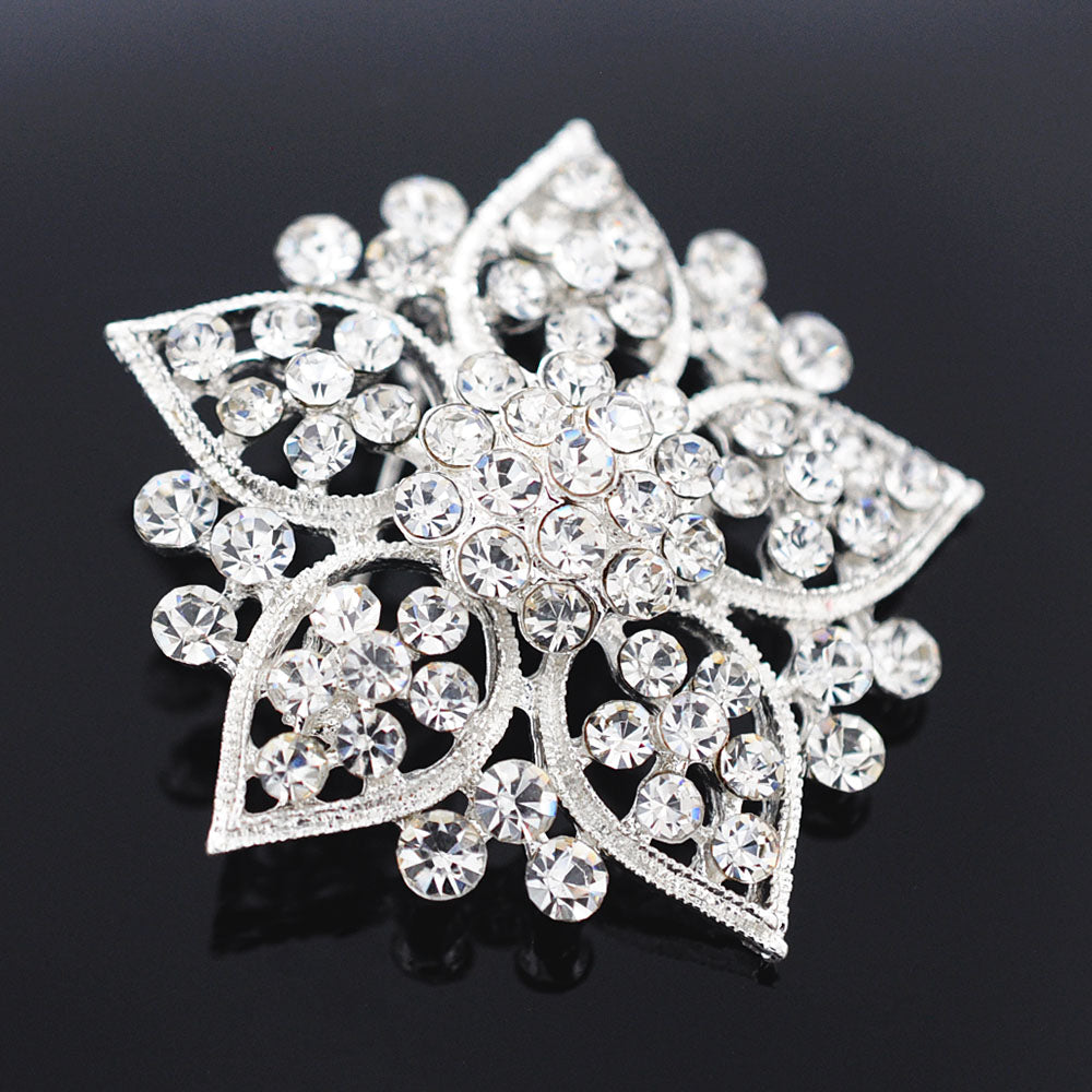 Crystal Flower Wedding Pin