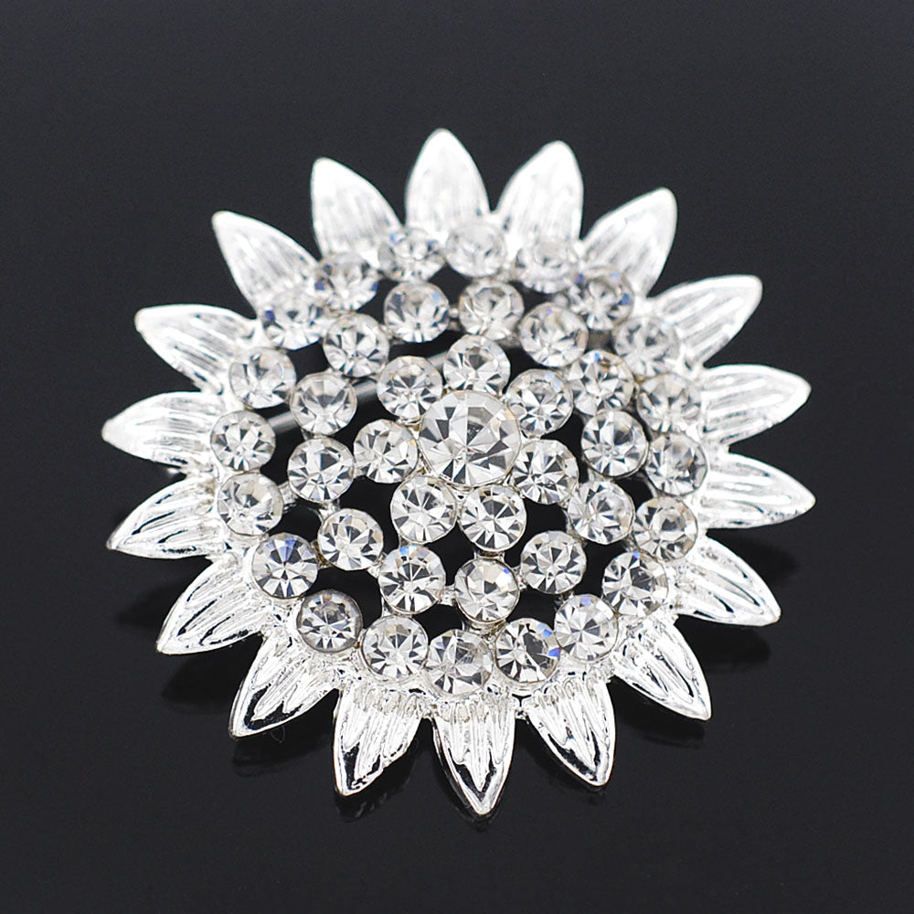 Crystal Sunflower Wedding Pin