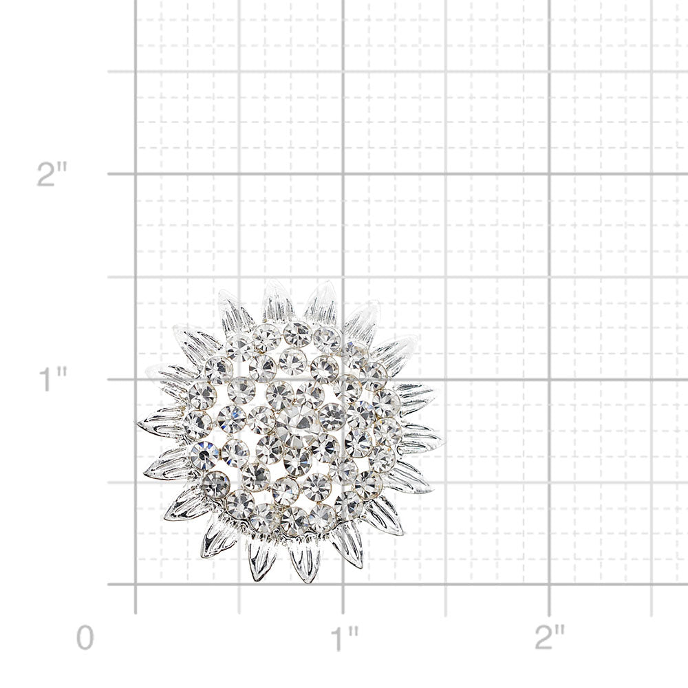 Crystal Sunflower Wedding Pin