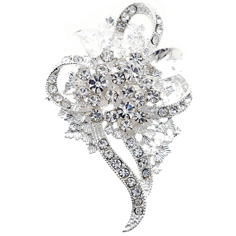 Crystal Flower Wedding Pin