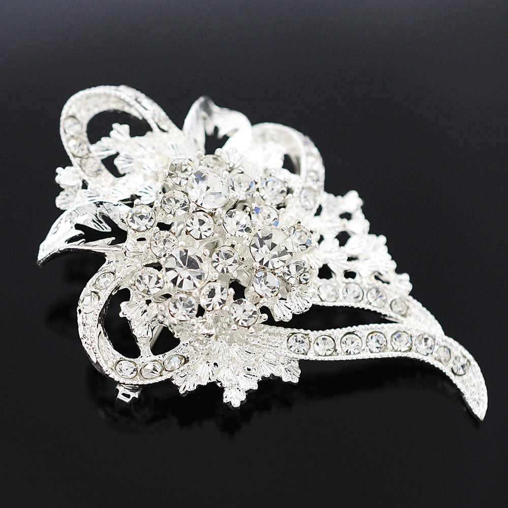 Crystal Flower Wedding Pin