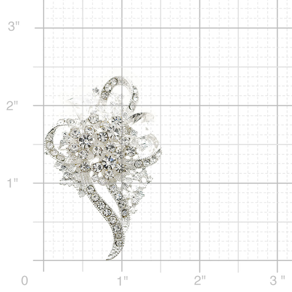 Crystal Flower Wedding Pin
