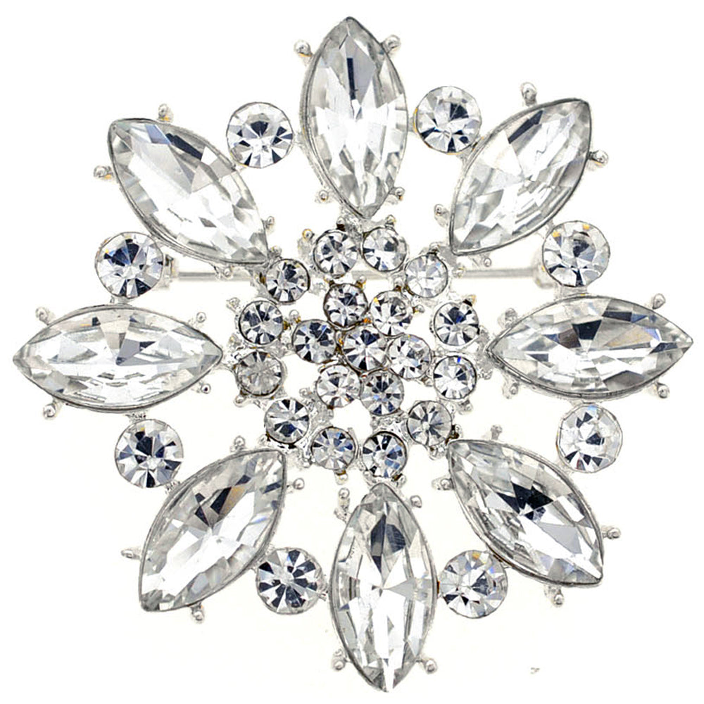 Crystal Flower Wedding Pin