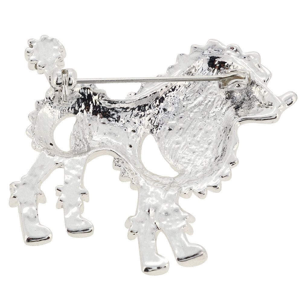 Crystal Poodle Dog Pin