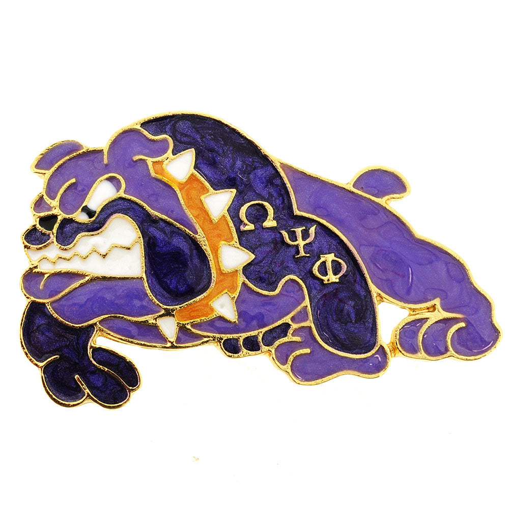 Purple Bulldog Pin Brooch
