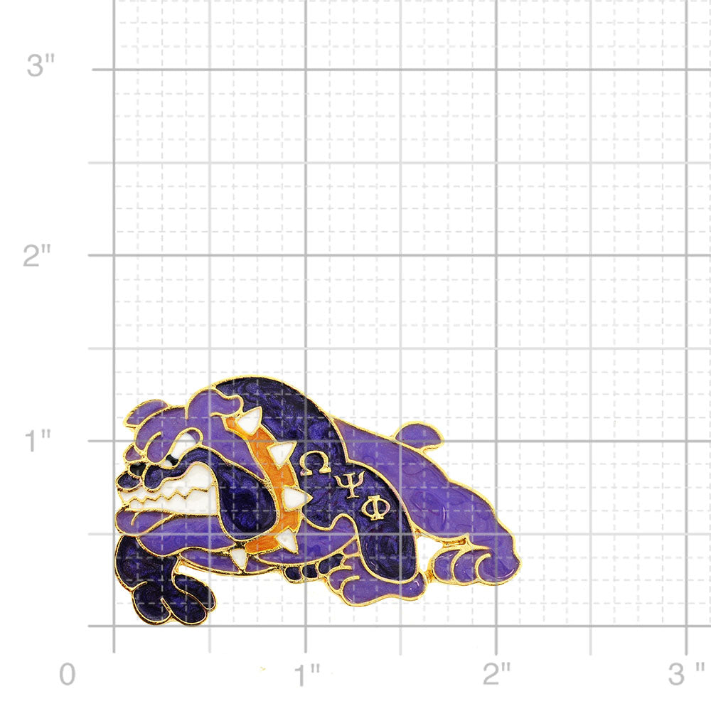 Purple Bulldog Pin Brooch
