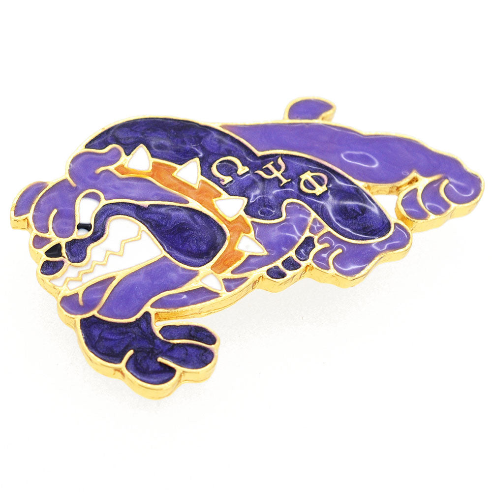 Purple Bulldog Pin Brooch