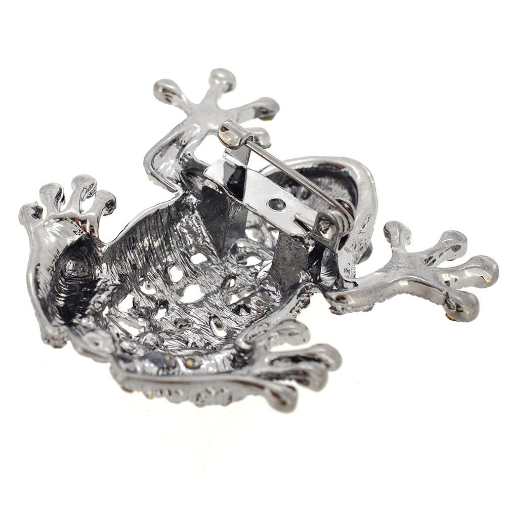 Vintage Style Jet Frog Pin