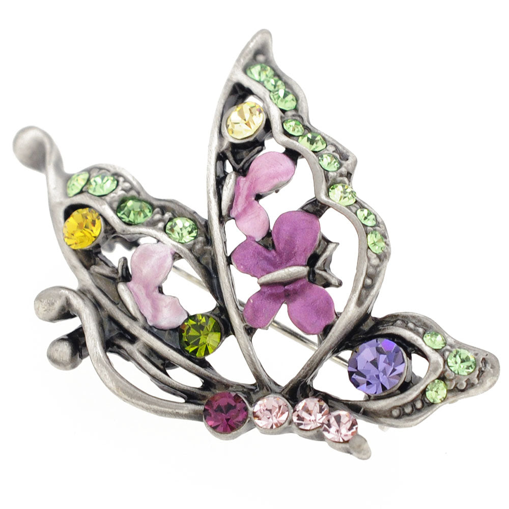 Purple Amethyst Butterfly Pin Brooch