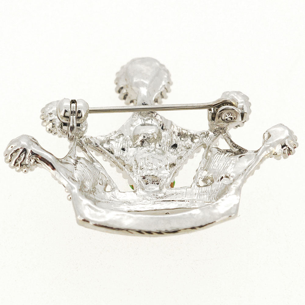 Multicolor Crown Brooch