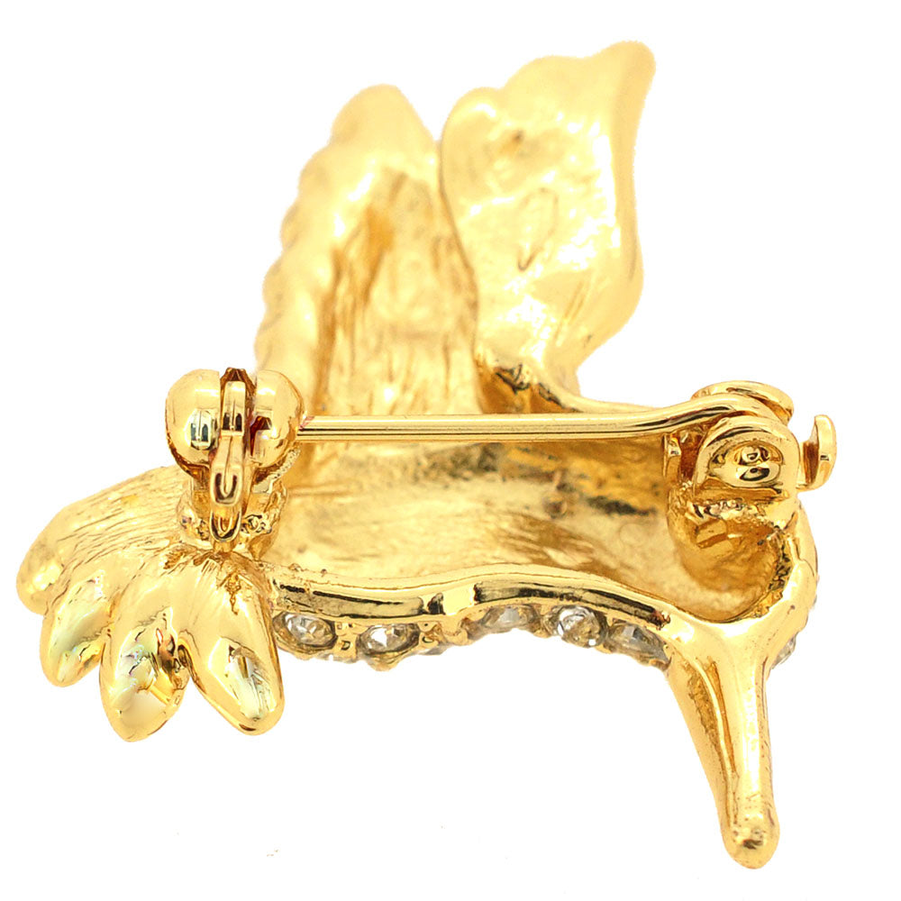 Clear Crystal Hummingbird Lapel Pin