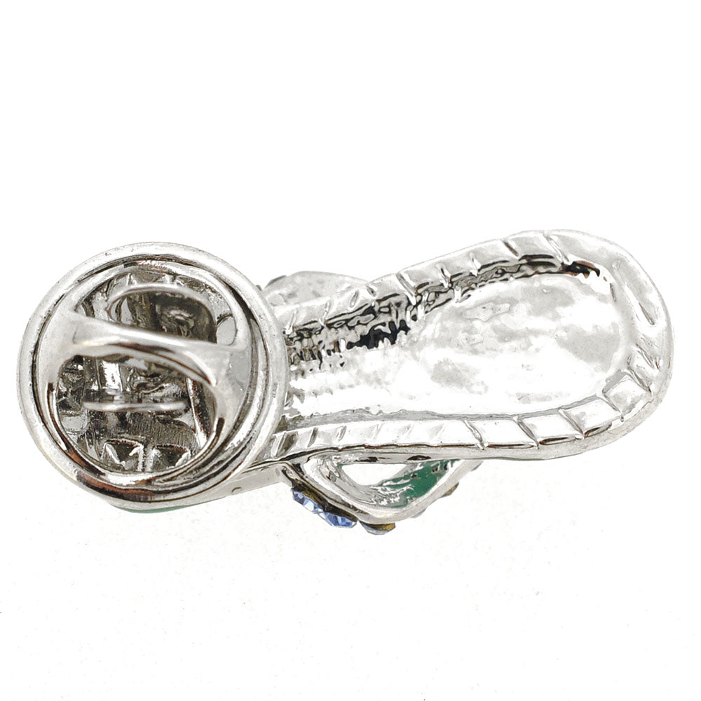 Turqoise Blue Flower Flip-Flop Lapel Pin