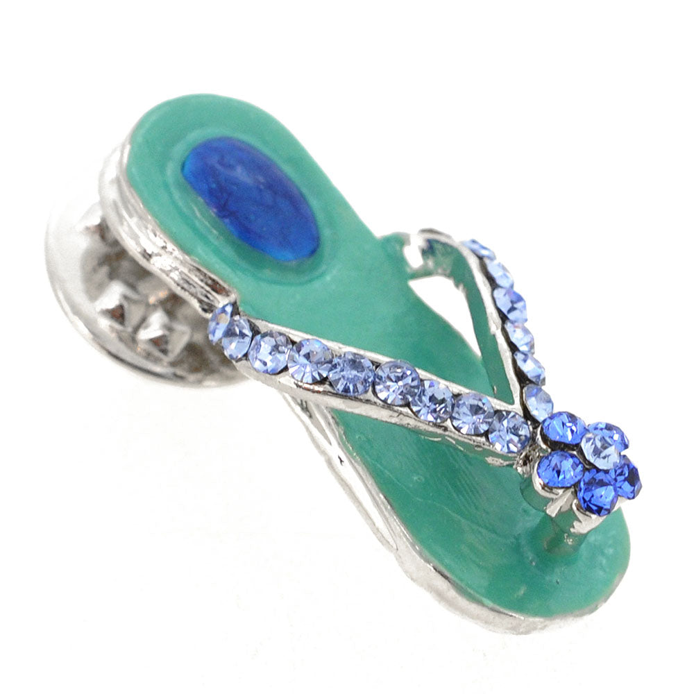 Turqoise Blue Flower Flip-Flop Lapel Pin