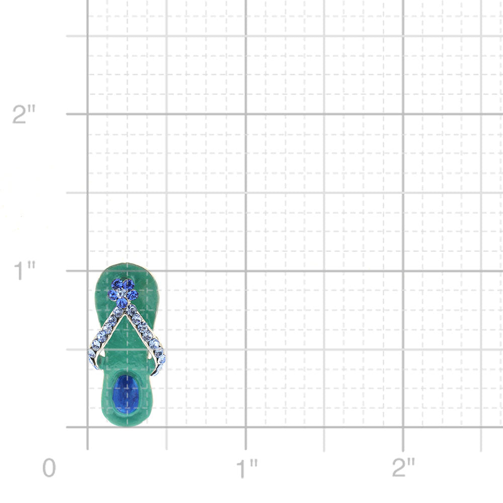 Turqoise Blue Flower Flip-Flop Lapel Pin