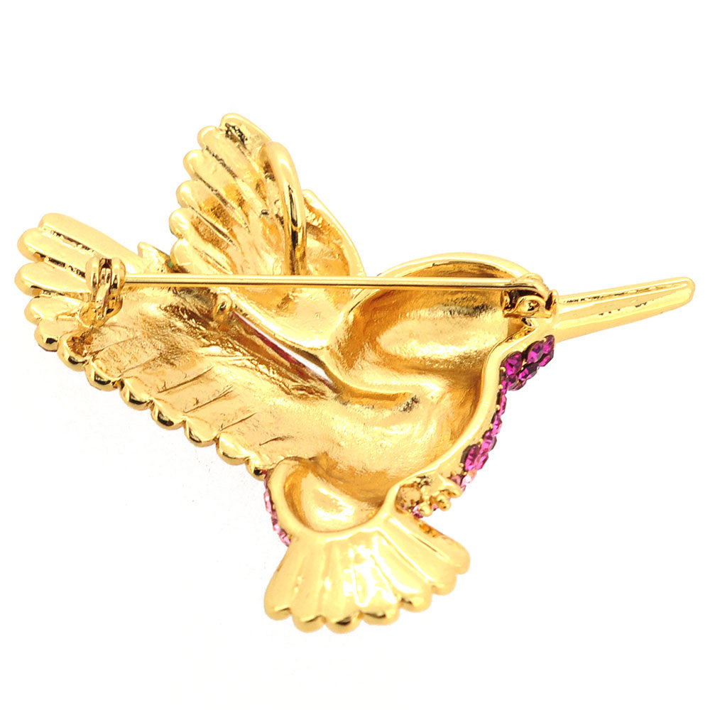 Multicolor Crystal Hummingbird Pin Brooch And Pendant